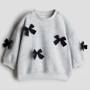 H&M Toddler Bow Appliqué Ultra Girly Sweatshirt
